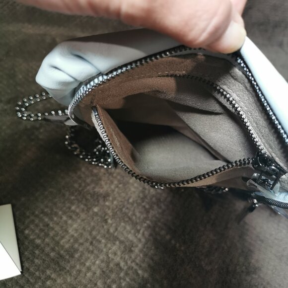 Unique Light blue/Gunmetal Laser Cut Bibi Crossbody EUC #244 - Picture 10 of 15